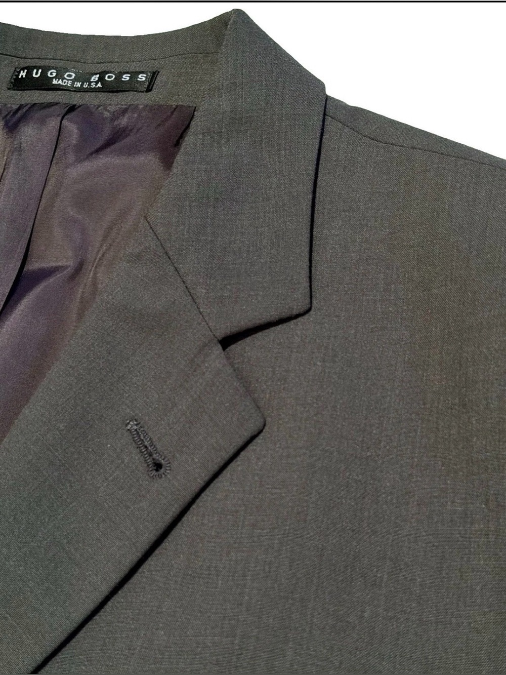 $1075 HUGO BOSS SPORTCOAT JACKET 44L 44 L MENS BLACK LABEL GREENISH CHARCOAL